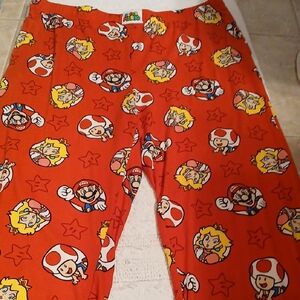 Nintendo Red Character Print  Pajama Bottoms